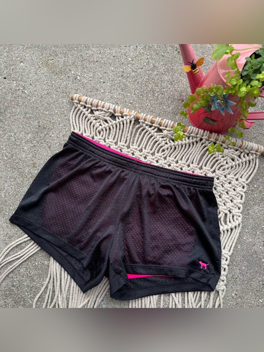 PINK Black Mesh Athletic Shorts Size XS